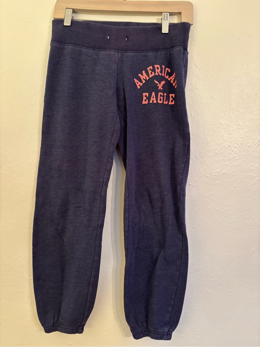 American Eagle Outfitters women’s Navy Sweatpants with Pink Logo